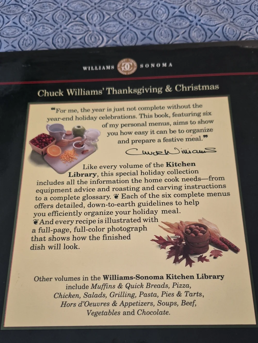Williams Sonoma Thanksgiving & Christmas Cookbook - Black and Yellow Cover